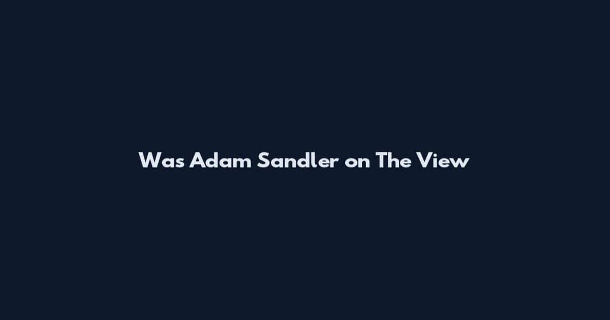 Was Adam Sandler on The View
