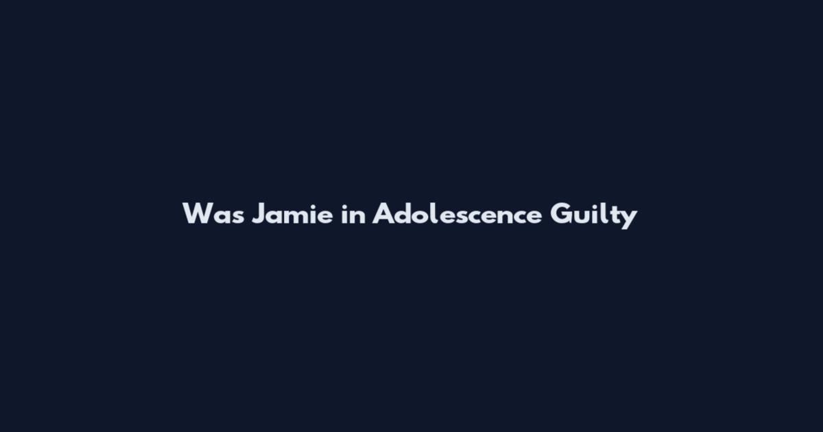 Was Jamie in Adolescence Guilty