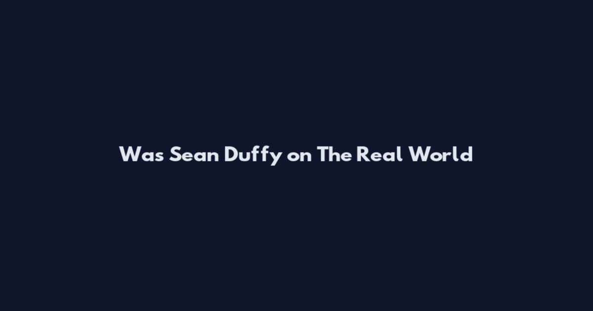 Was Sean Duffy on The Real World