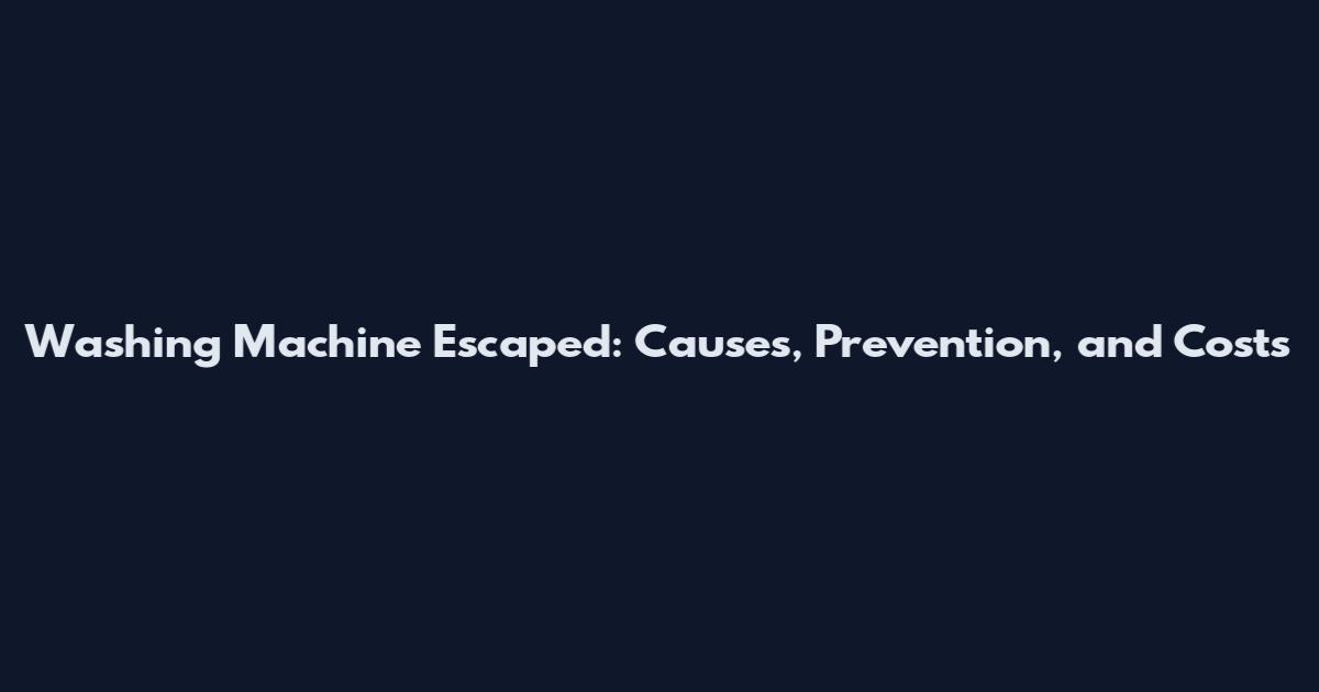 Washing Machine Escaped: Causes, Prevention, and Costs