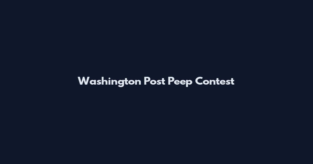 Washington Post Peep Contest