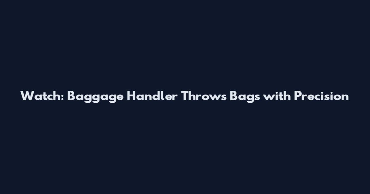 Watch: Baggage Handler Throws Bags with Precision
