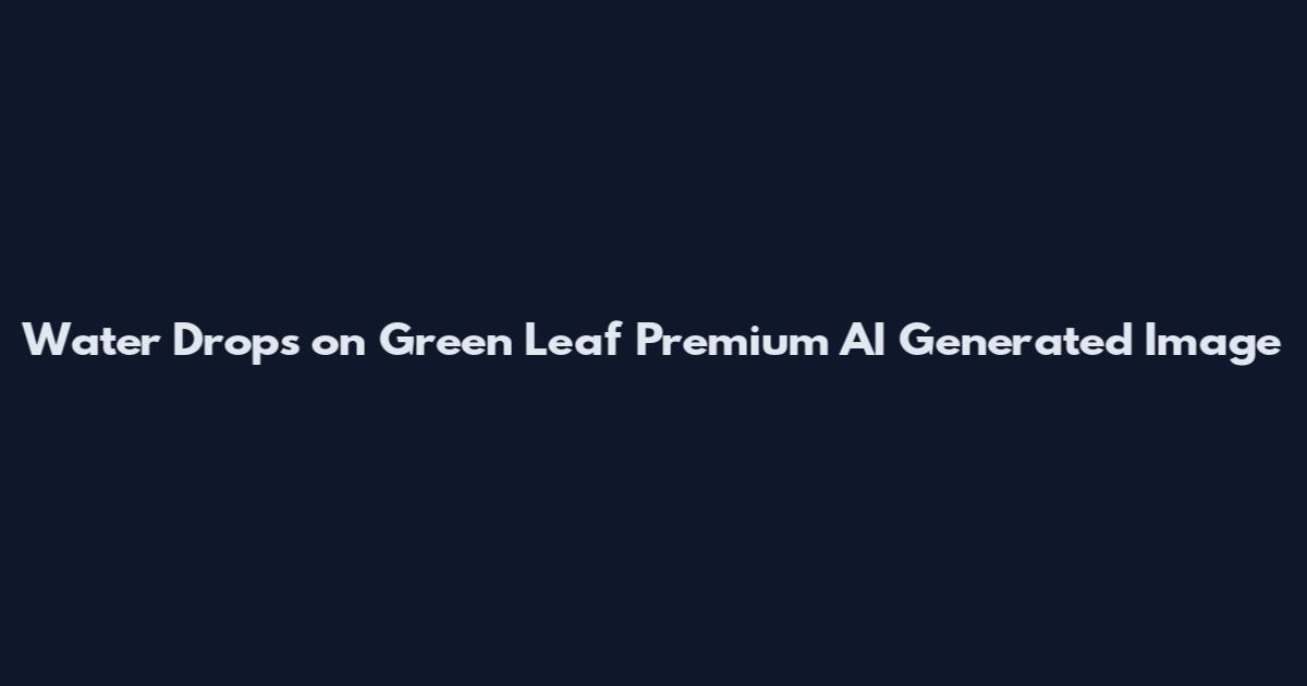 Water Drops on Green Leaf Premium AI Generated Image
