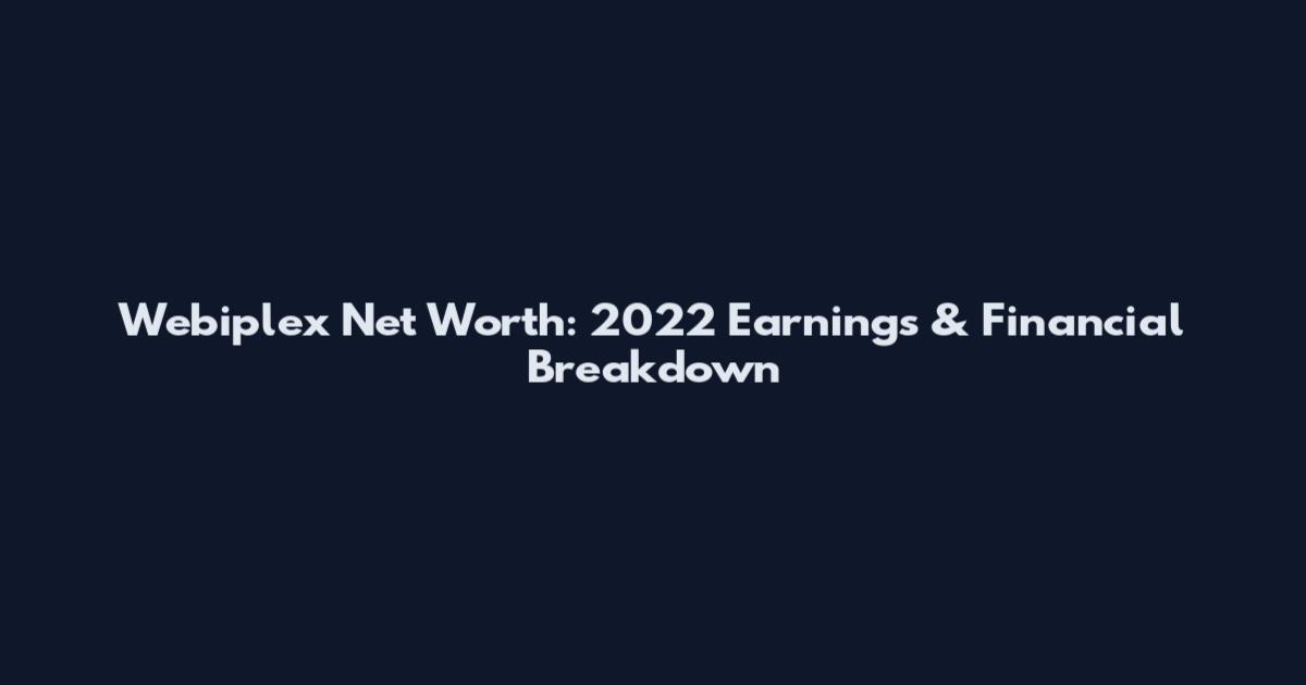 Webiplex Net Worth: 2022 Earnings & Financial Breakdown