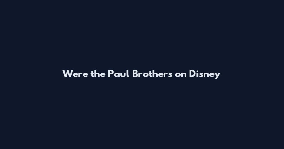 Were the Paul Brothers on Disney