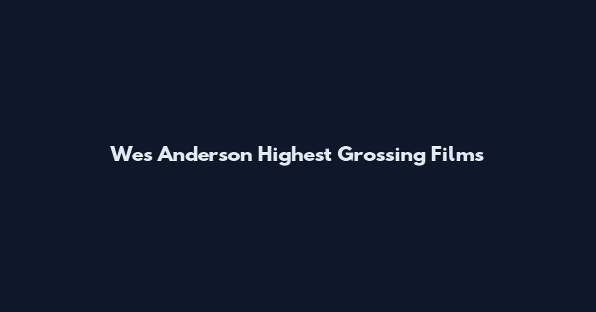 Wes Anderson Highest Grossing Films