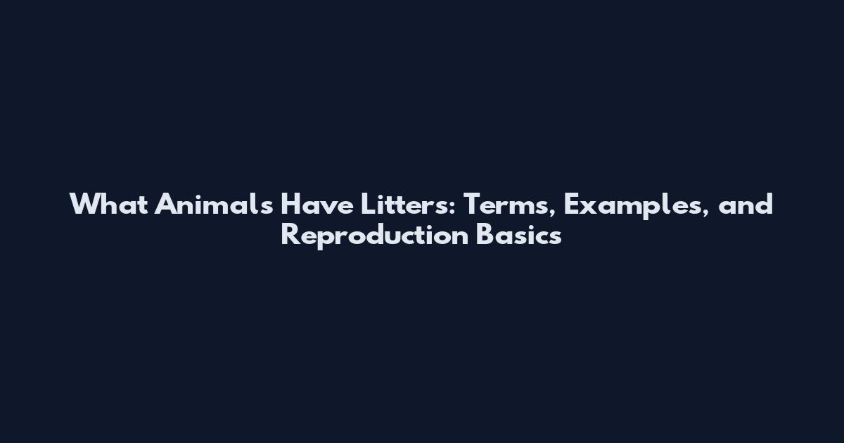 What Animals Have Litters: Terms, Examples, and Reproduction Basics