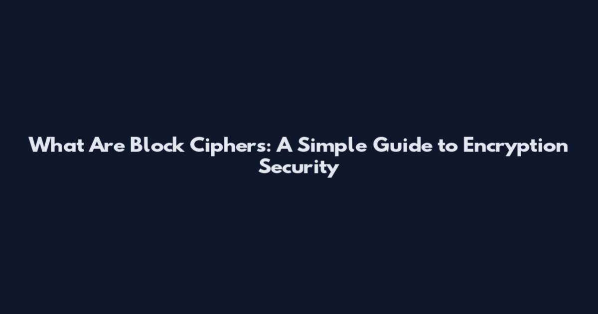 What Are Block Ciphers: A Simple Guide to Encryption Security