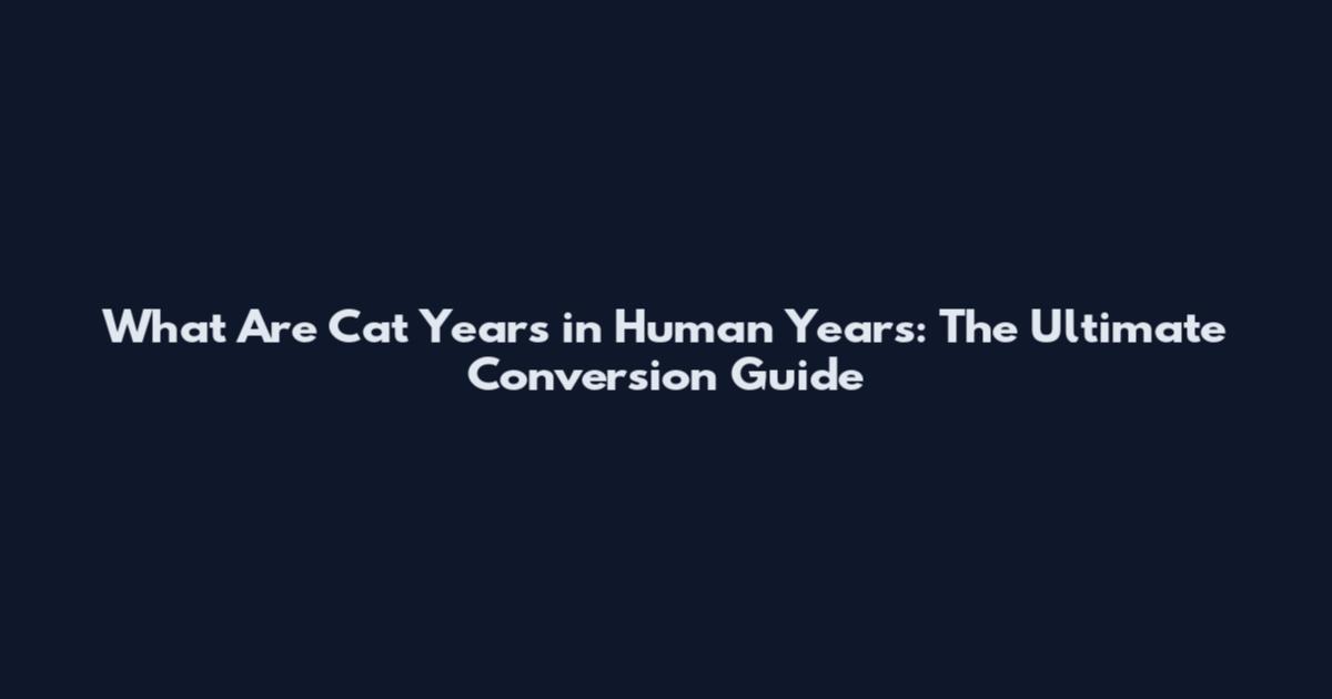 What Are Cat Years in Human Years: The Ultimate Conversion Guide