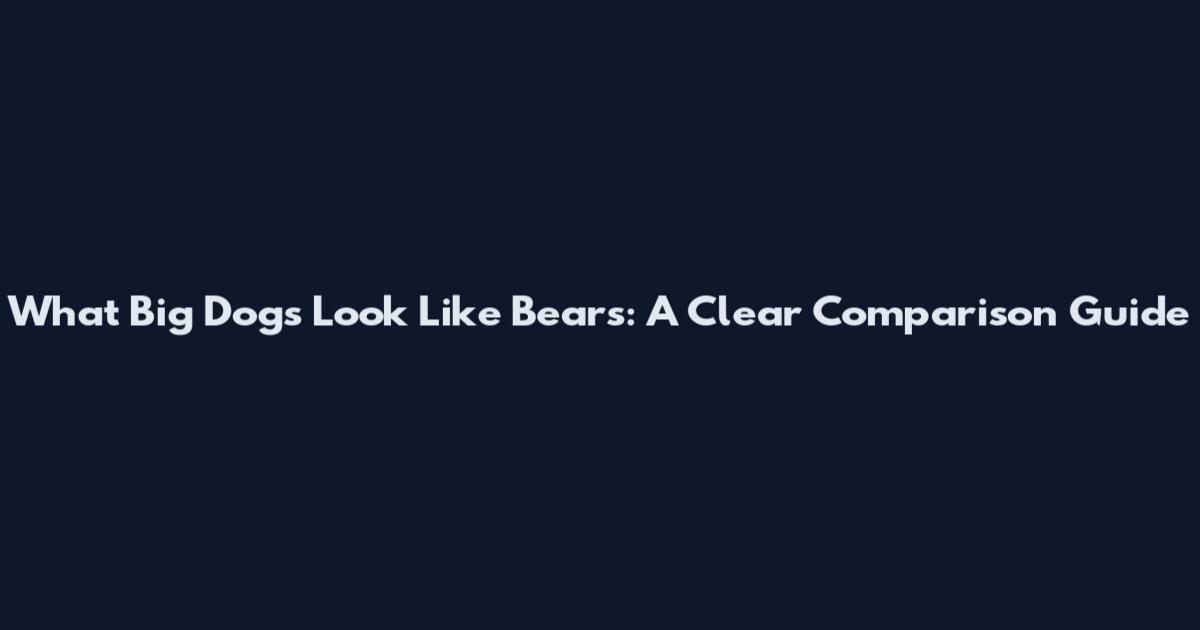 What Big Dogs Look Like Bears: A Clear Comparison Guide