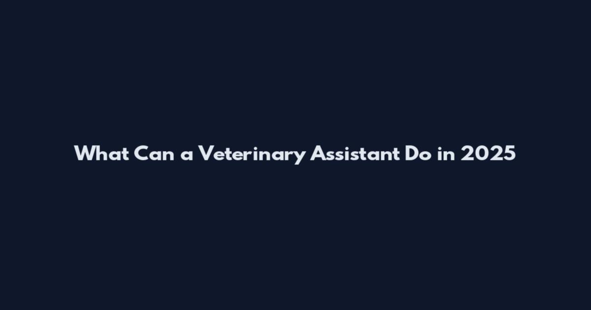 What Can a Veterinary Assistant Do in 2025