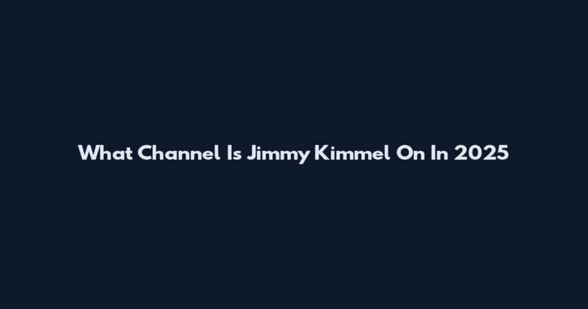 What Channel Is Jimmy Kimmel On In 2025