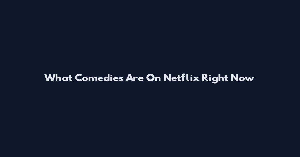 What Comedies Are On Netflix Right Now
