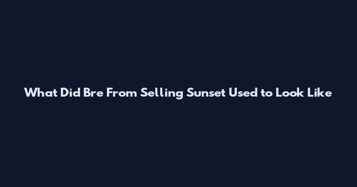 What Did Bre From Selling Sunset Used to Look Like