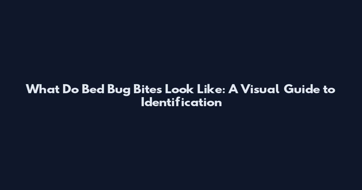 What Do Bed Bug Bites Look Like: A Visual Guide to Identification