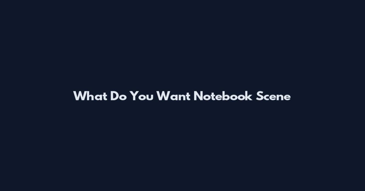 What Do You Want Notebook Scene
