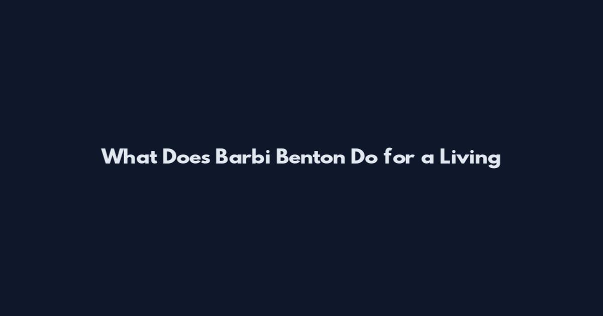What Does Barbi Benton Do for a Living