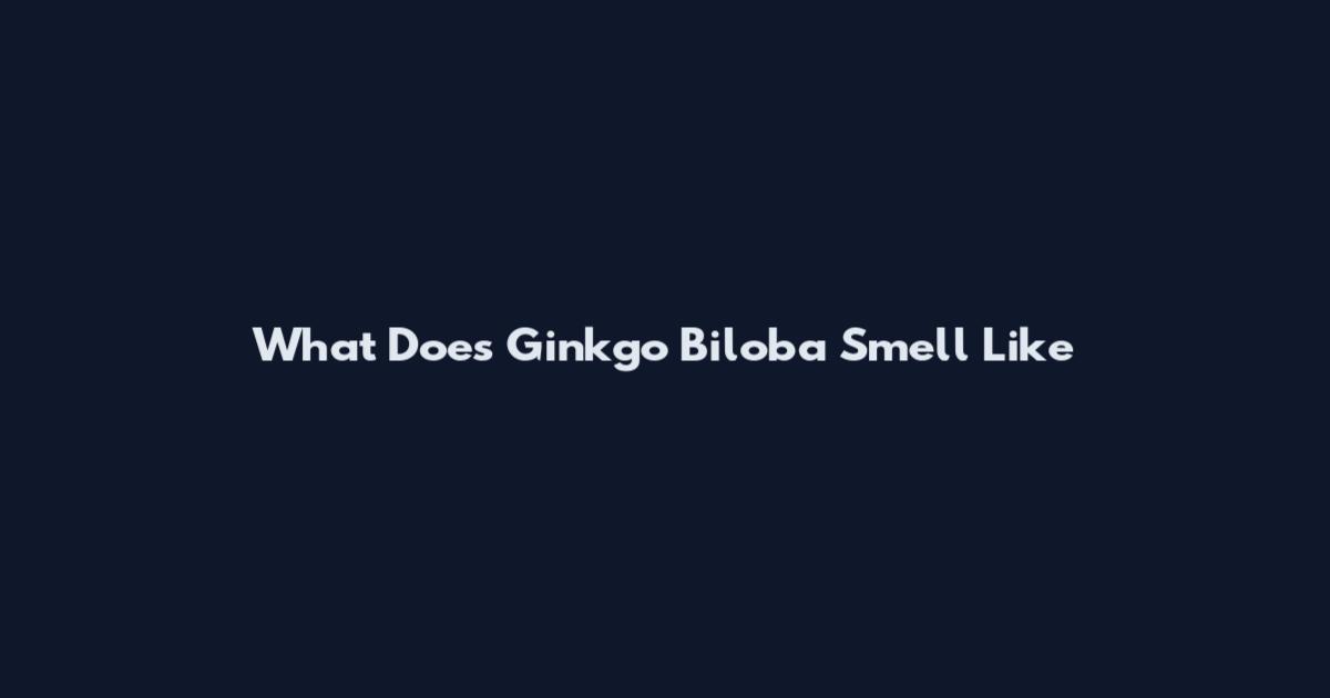 What Does Ginkgo Biloba Smell Like