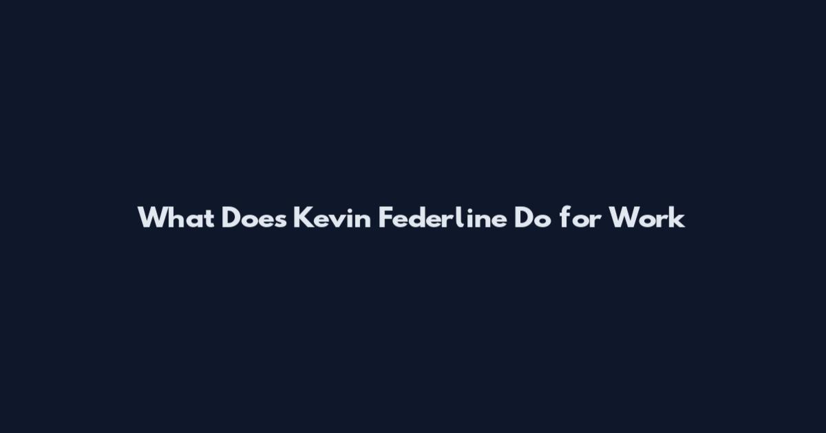 What Does Kevin Federline Do for Work