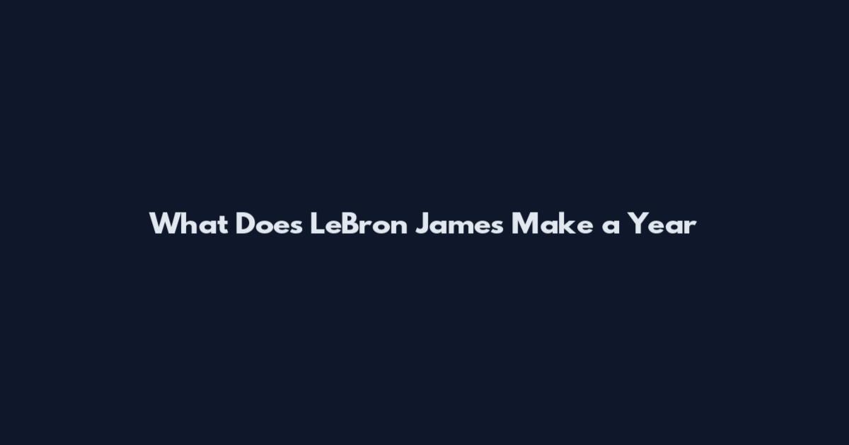 What Does LeBron James Make a Year