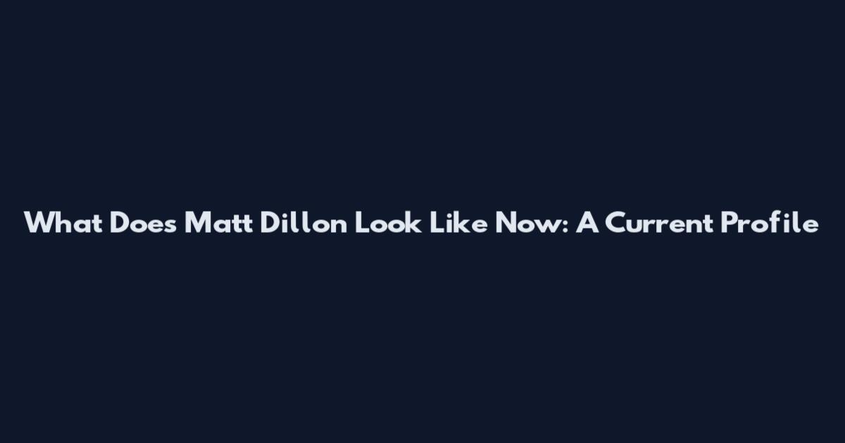 What Does Matt Dillon Look Like Now: A Current Profile