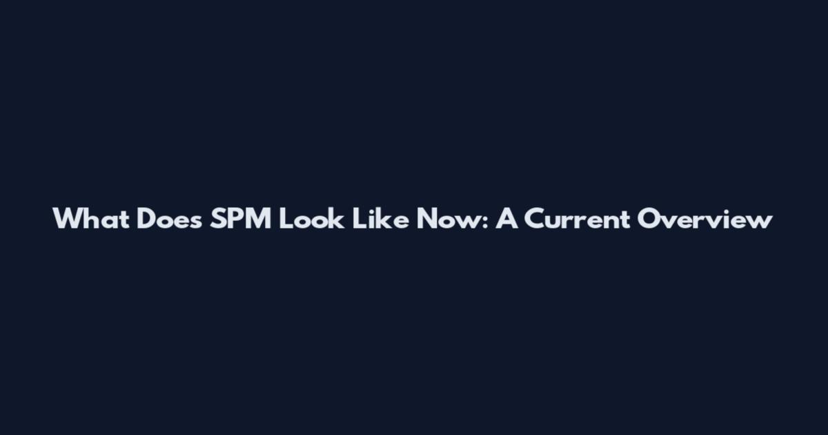 What Does SPM Look Like Now: A Current Overview