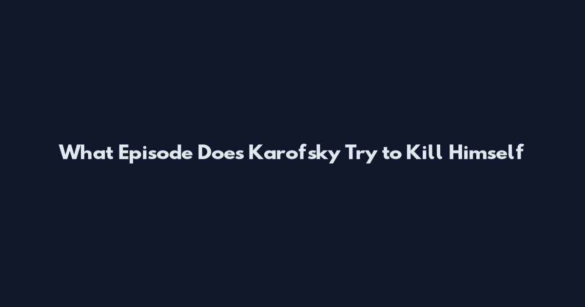 What Episode Does Karofsky Try to Kill Himself
