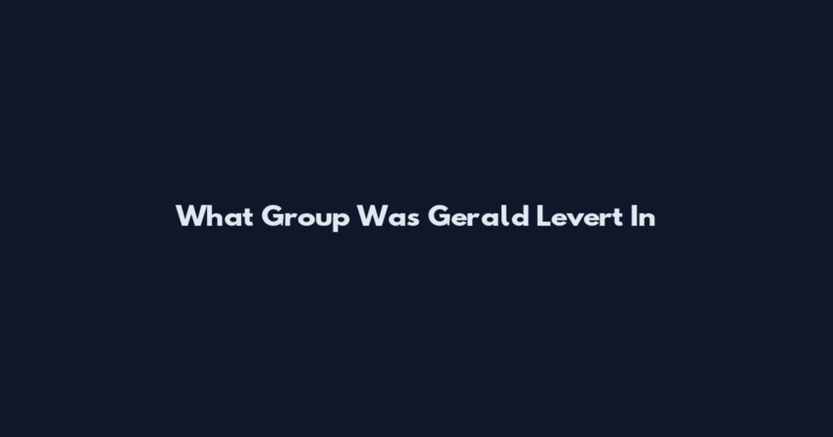 What Group Was Gerald Levert In