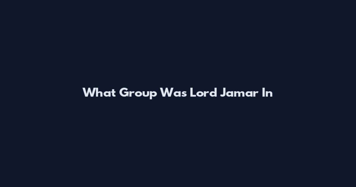 What Group Was Lord Jamar In
