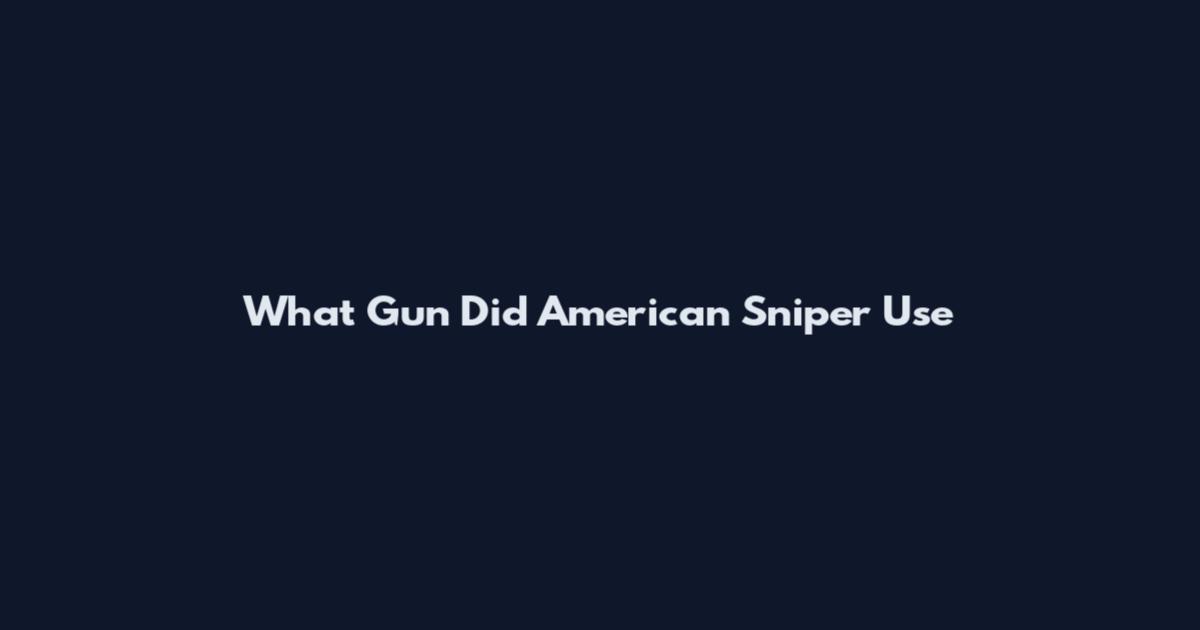 What Gun Did American Sniper Use