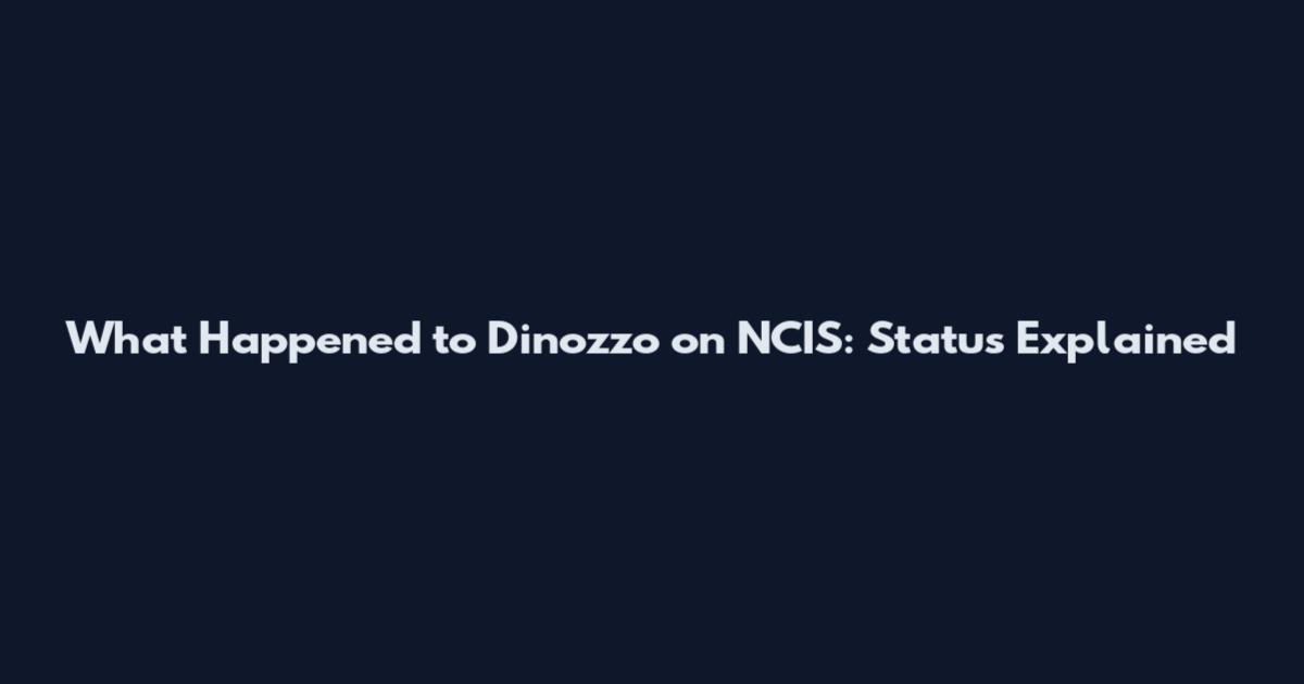What Happened to Dinozzo on NCIS: Status Explained
