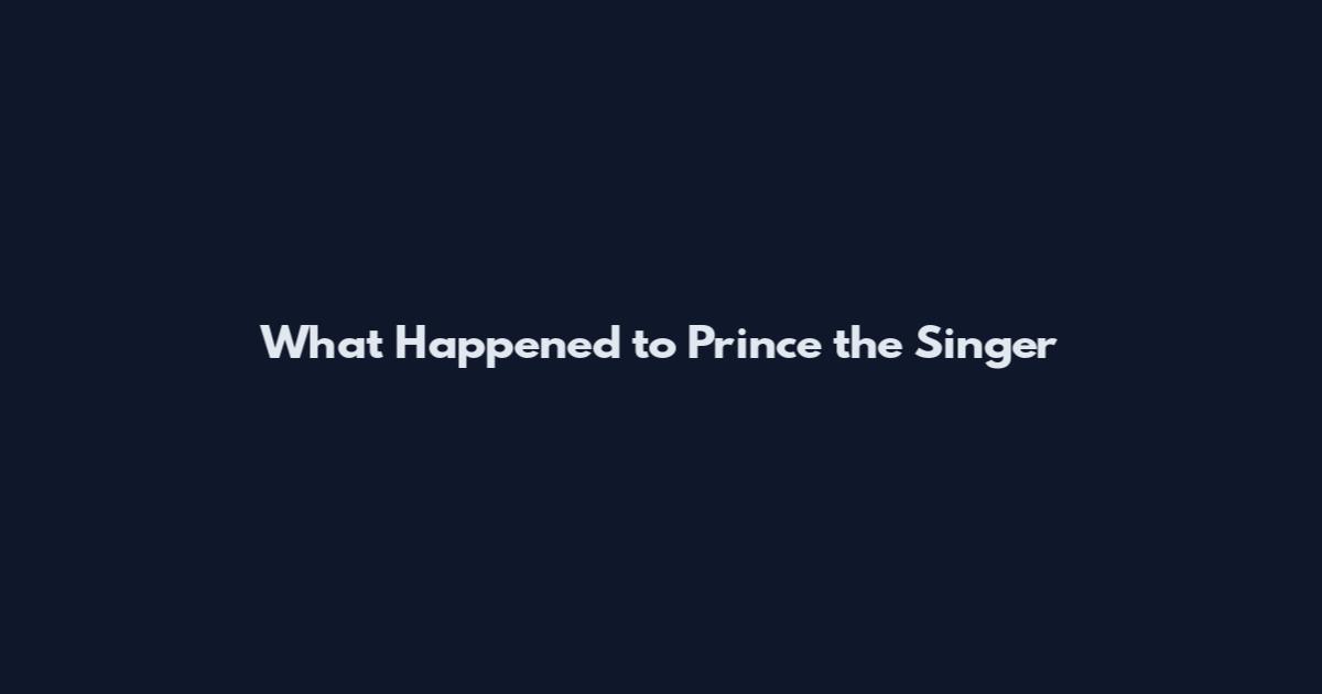 What Happened to Prince the Singer