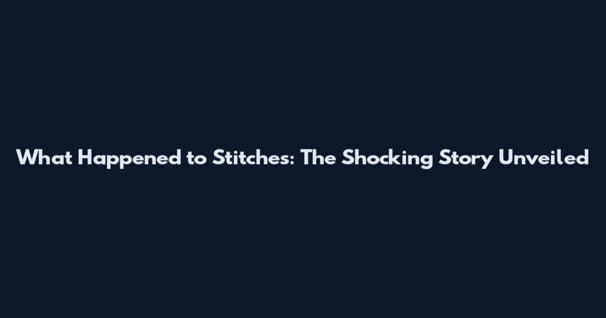 What Happened to Stitches: The Shocking Story Unveiled