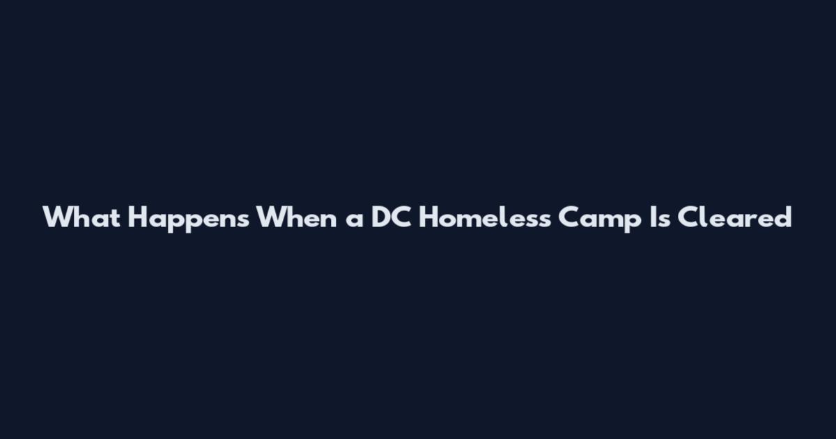 What Happens When a DC Homeless Camp Is Cleared