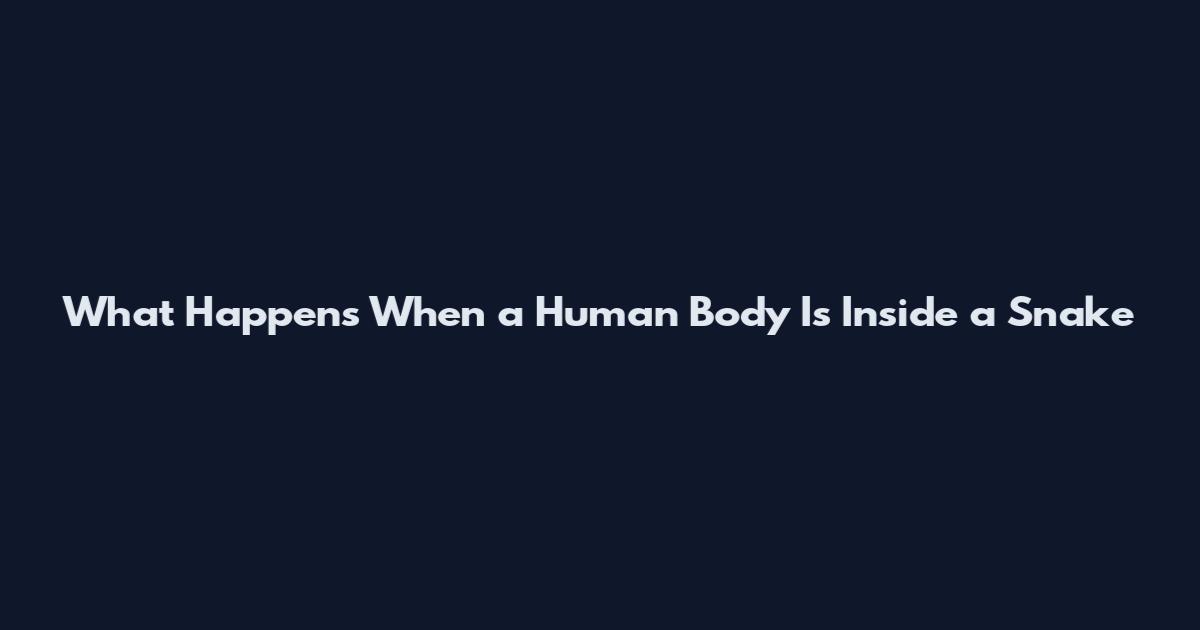 What Happens When a Human Body Is Inside a Snake