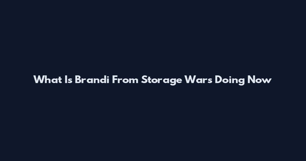 What Is Brandi From Storage Wars Doing Now