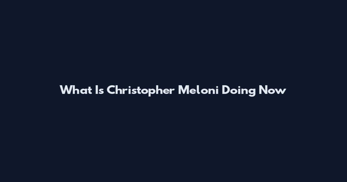 What Is Christopher Meloni Doing Now