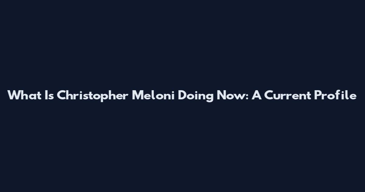 What Is Christopher Meloni Doing Now: A Current Profile