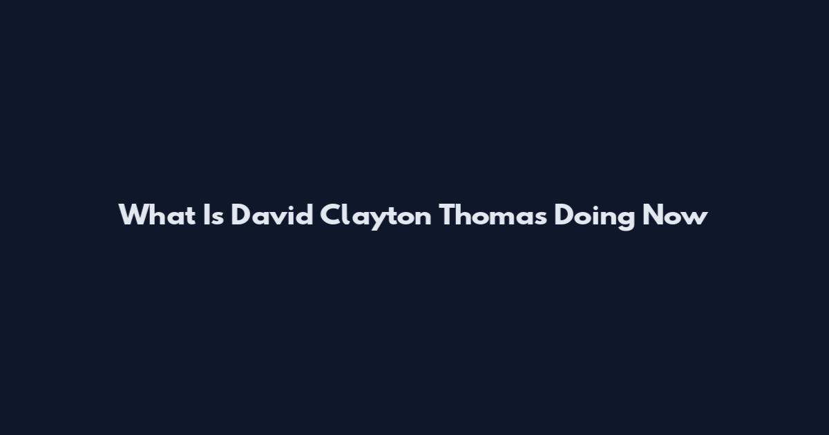 What Is David Clayton Thomas Doing Now