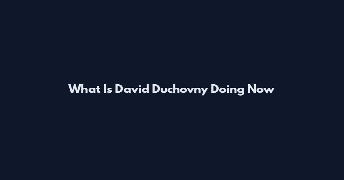 What Is David Duchovny Doing Now