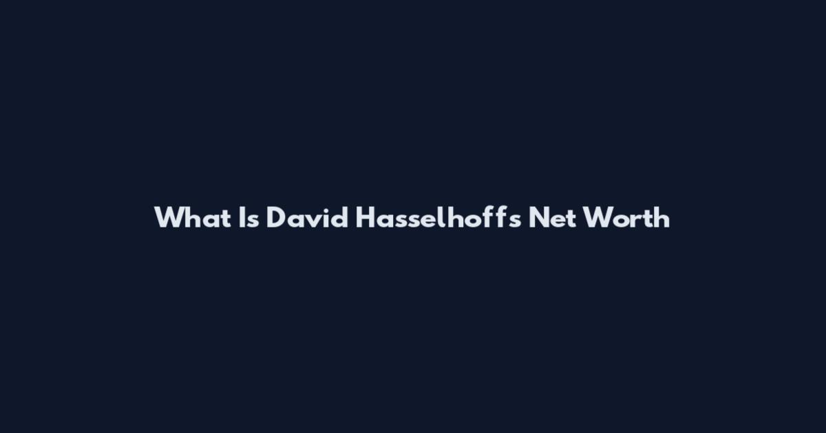 What Is David Hasselhoff's Net Worth
