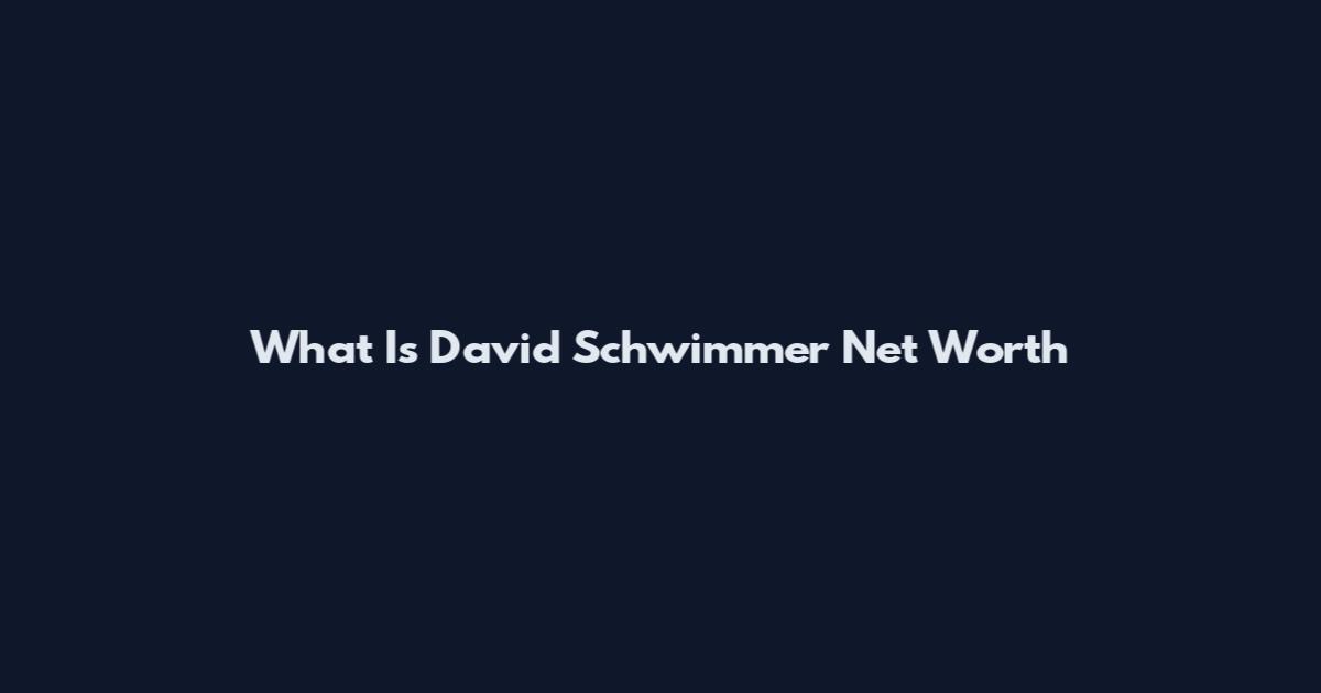 What Is David Schwimmer Net Worth
