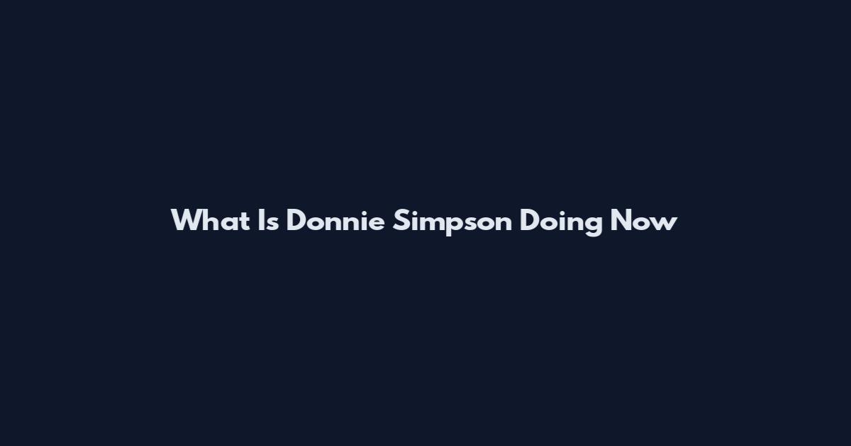 What Is Donnie Simpson Doing Now