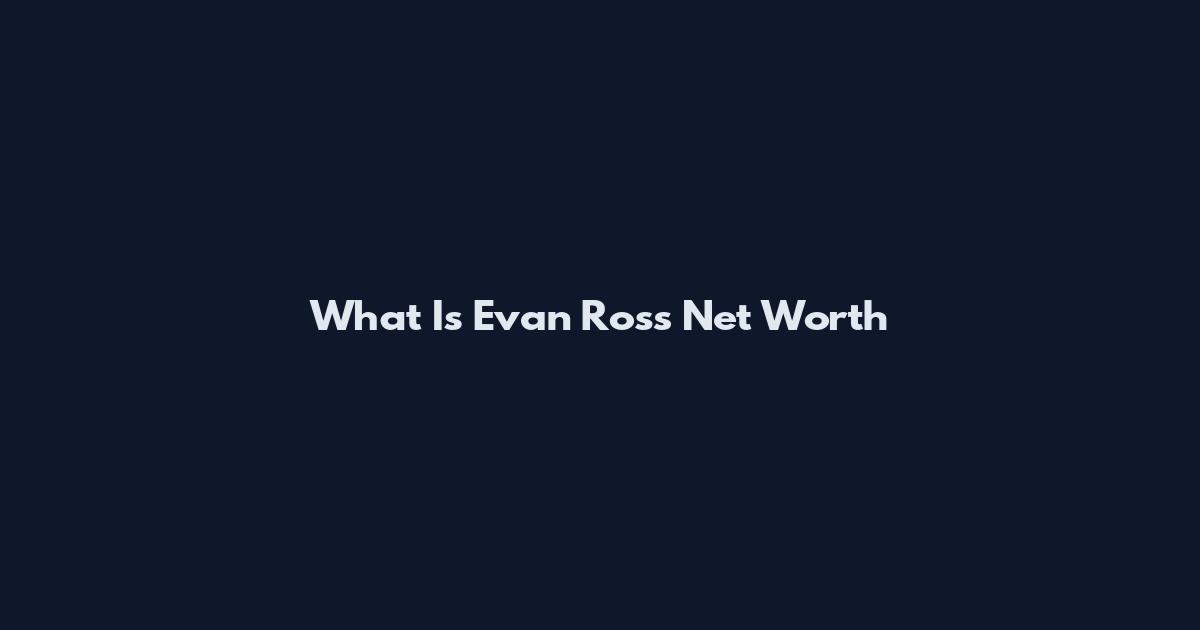 What Is Evan Ross Net Worth