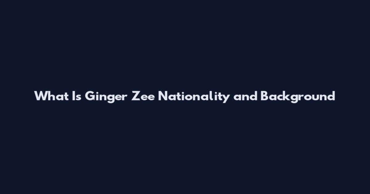 What Is Ginger Zee Nationality and Background