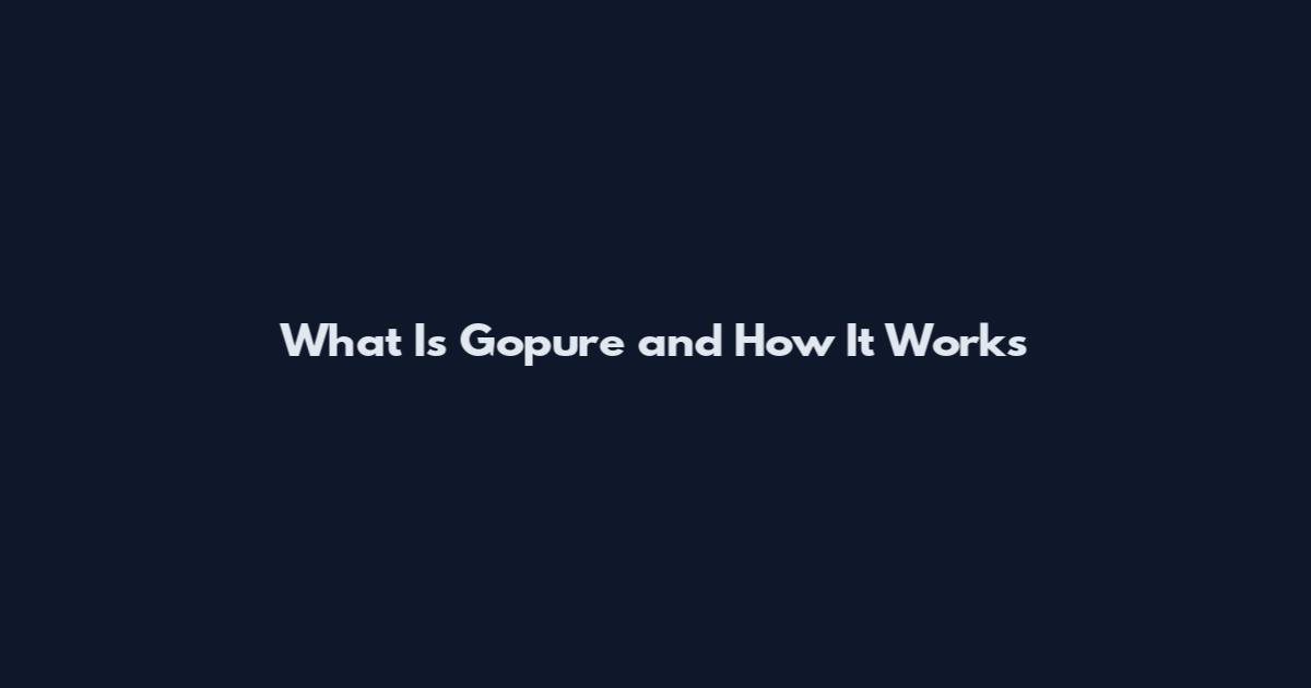 What Is Gopure and How It Works
