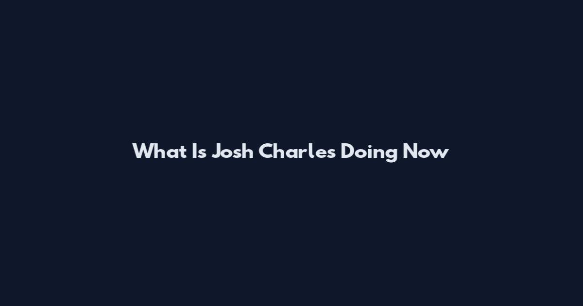 What Is Josh Charles Doing Now