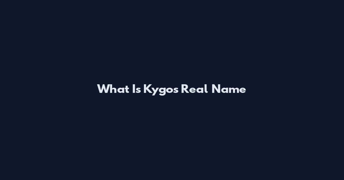 What Is Kygo's Real Name