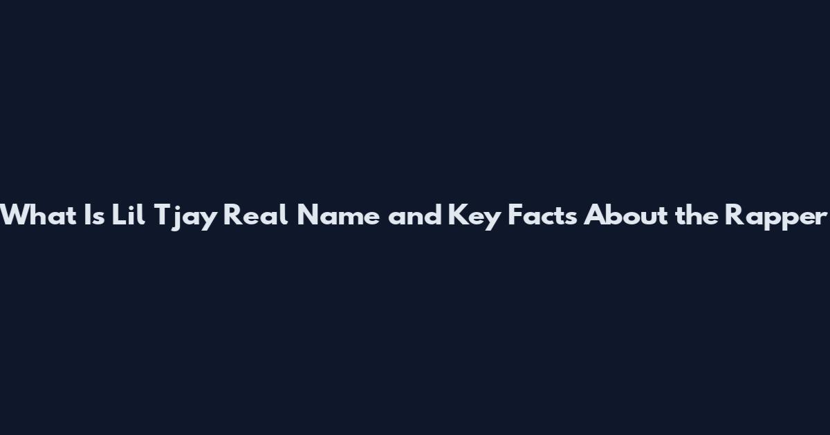 What Is Lil Tjay Real Name and Key Facts About the Rapper