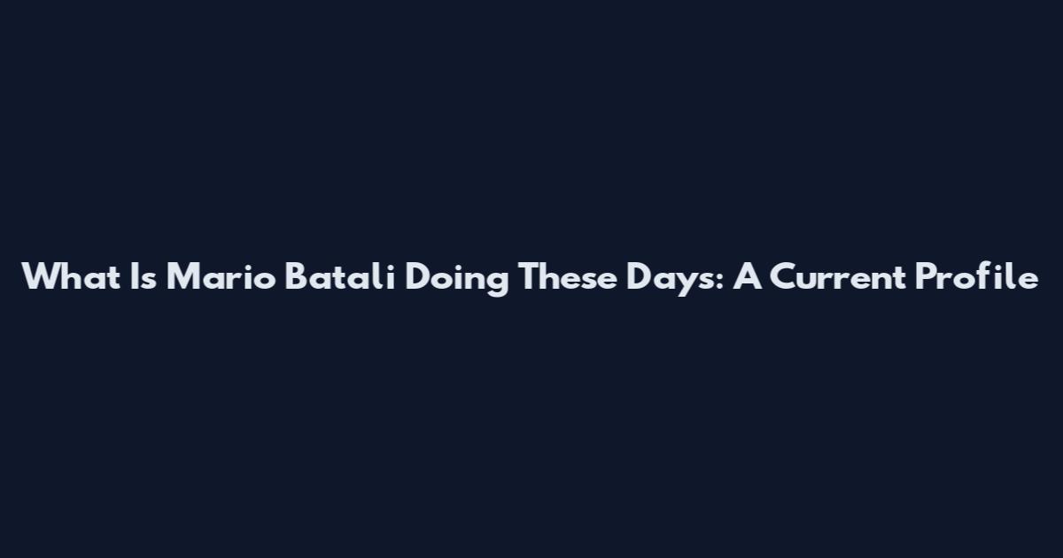 What Is Mario Batali Doing These Days: A Current Profile